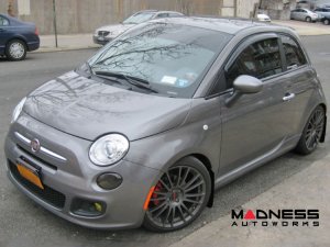 FIAT 500 Mud Flaps by Rally Armor - Red w/ White Logo